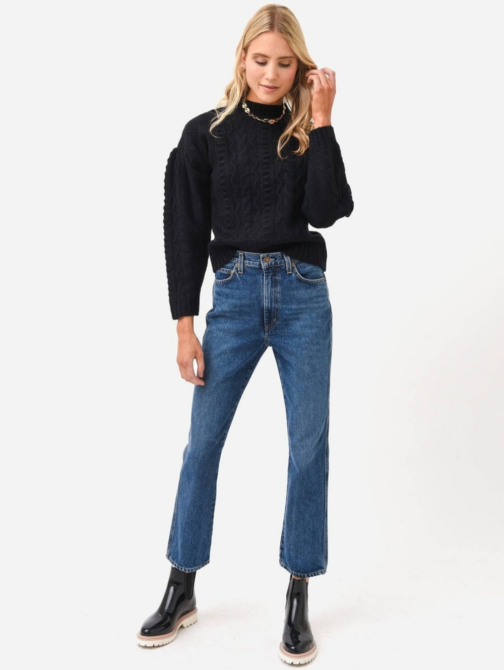 AGOLDE Pinch Waist High Rise Kick in Placebo - Picture 2 of 7